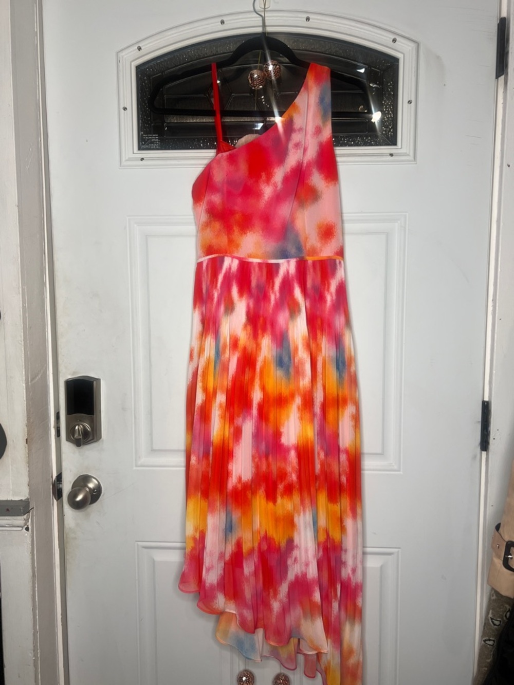 Adrianna Papell Tie-Dye One-Shoulder Maxi Dress - Vibrant Multi - Picture 3 of 4